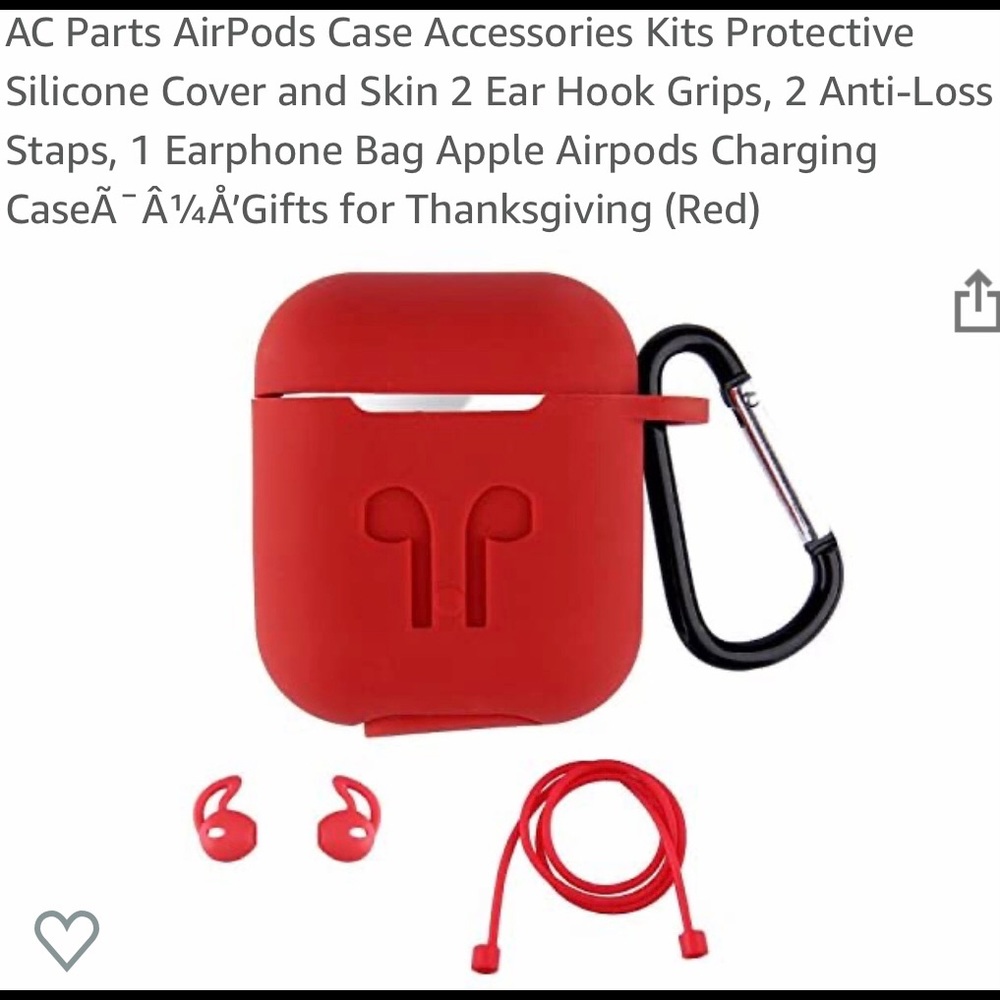AirPods Red Case Accessories Kit Unisex - Picture 2 of 9